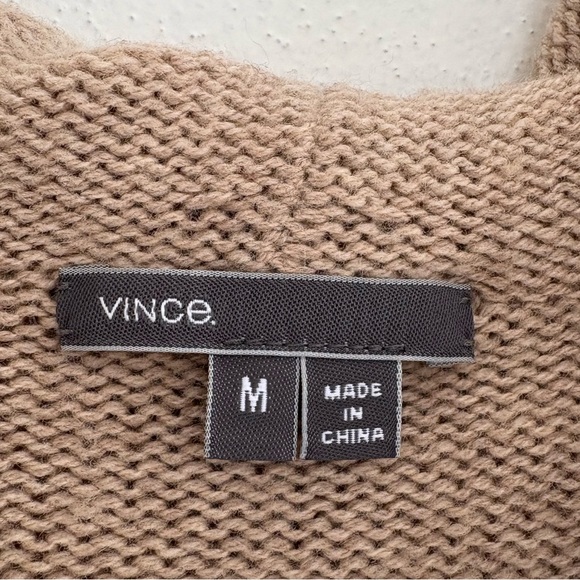 VINCE Sophie Yak-Wool Hooded Cardigan in Wheat Tann - Picture 7 of 9